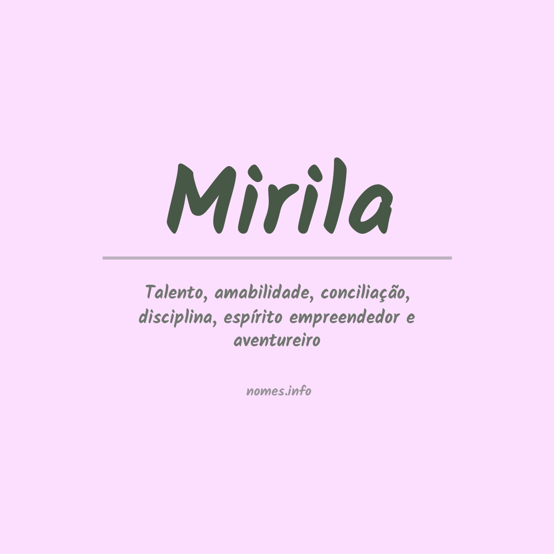 Significado do nome Mirila