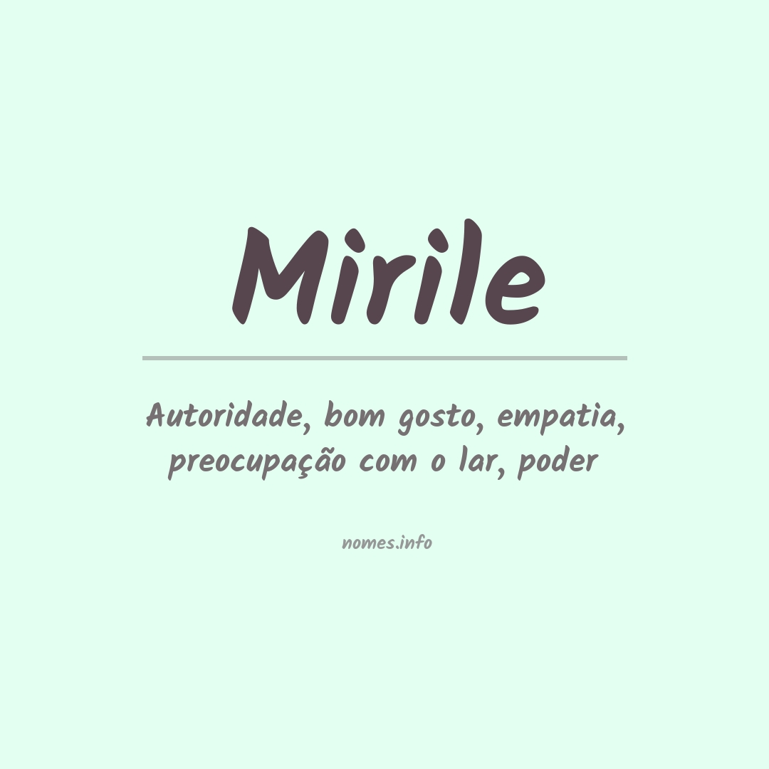 Significado do nome Mirile