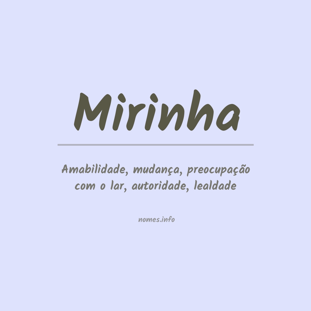 Significado do nome Mirinha