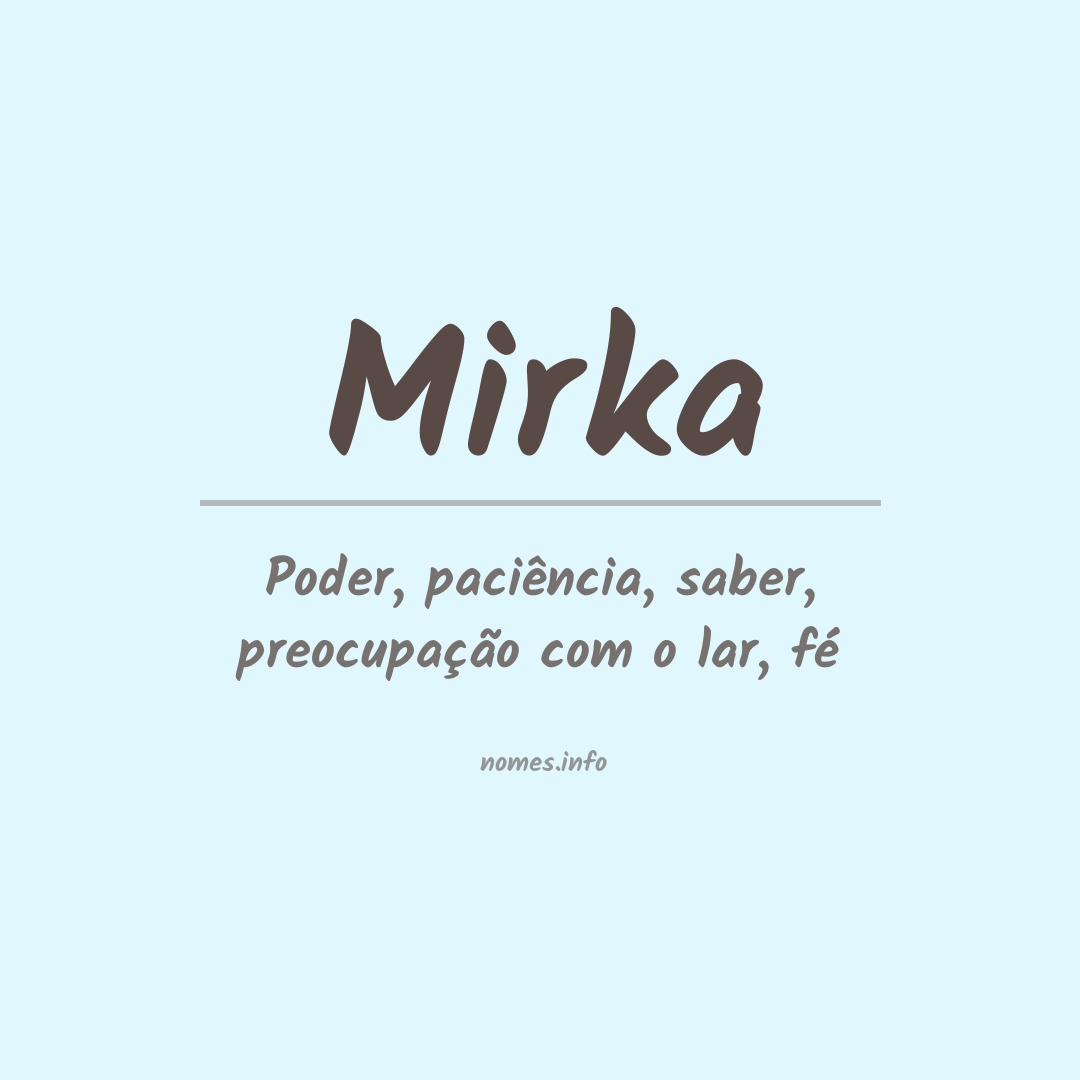Significado do nome Mirka