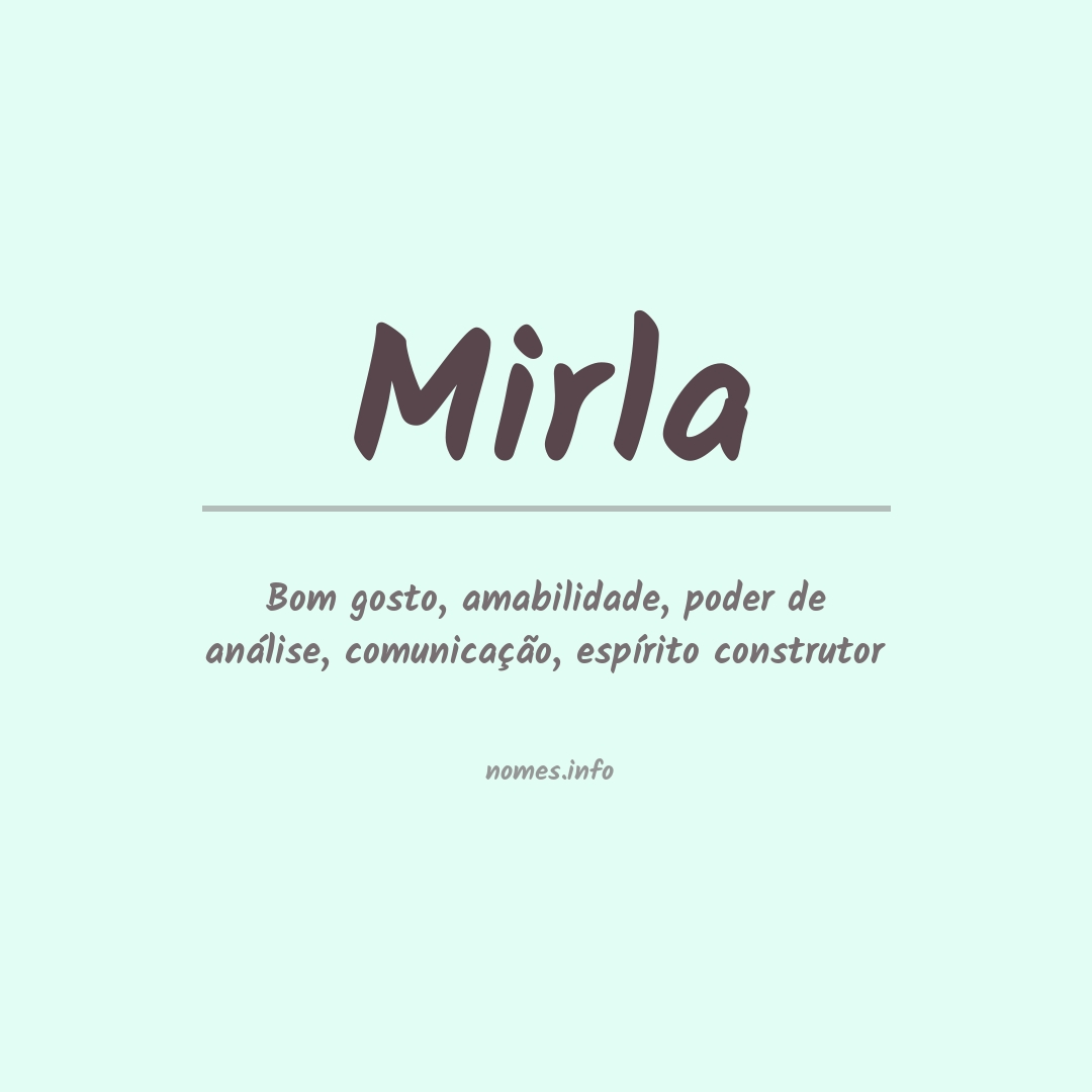 Significado do nome Mirla