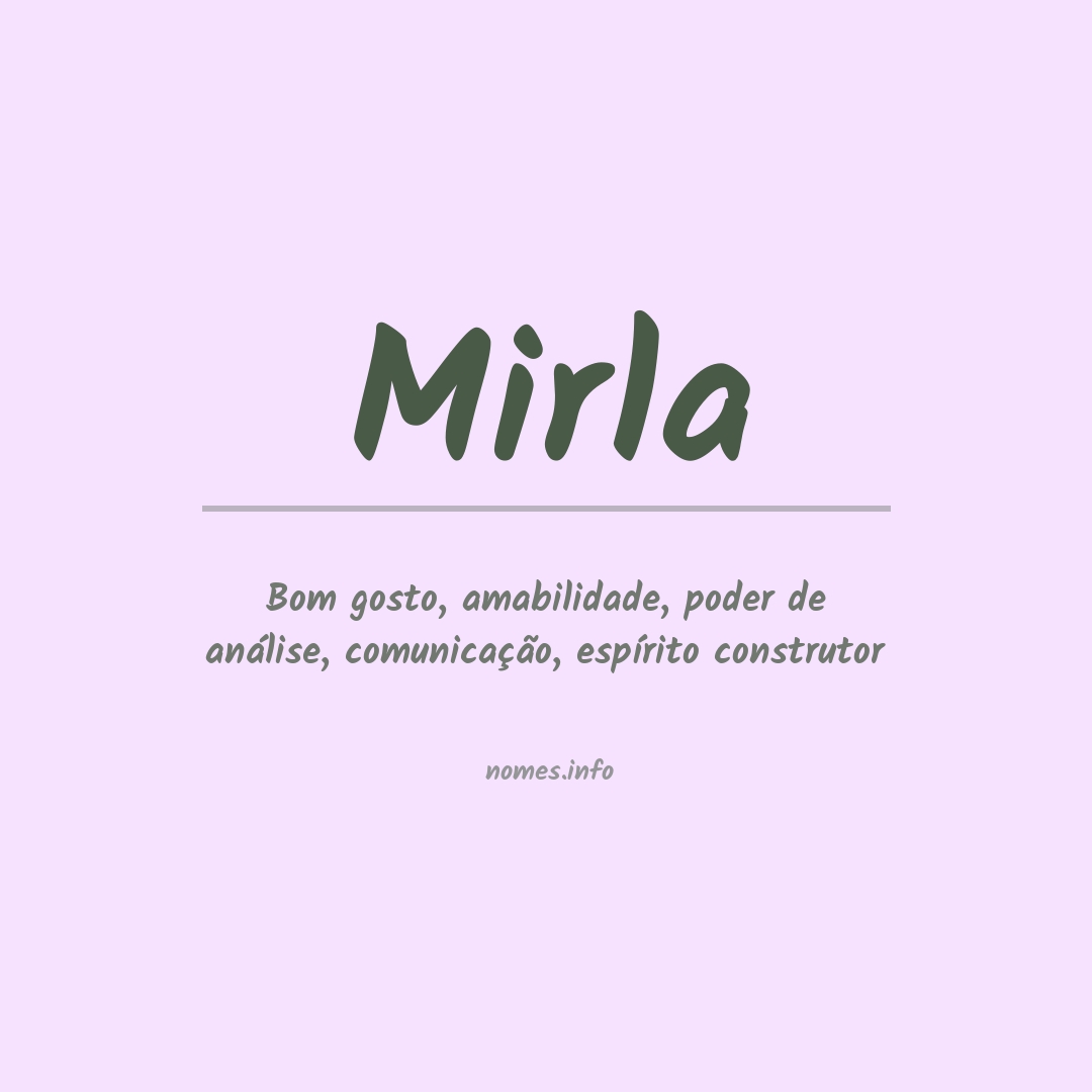 Significado do nome Mirla