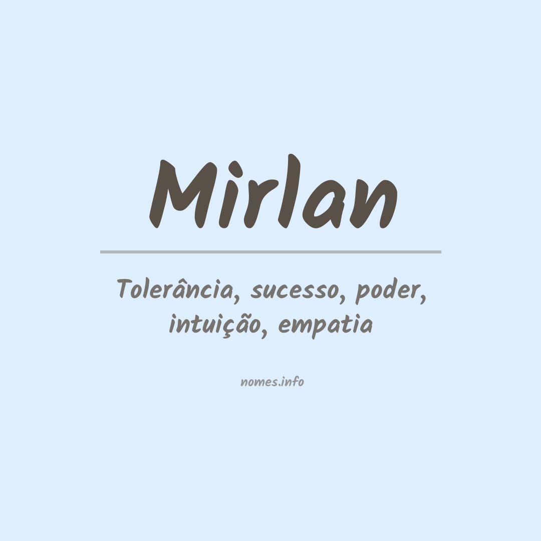 Significado do nome Mirlan