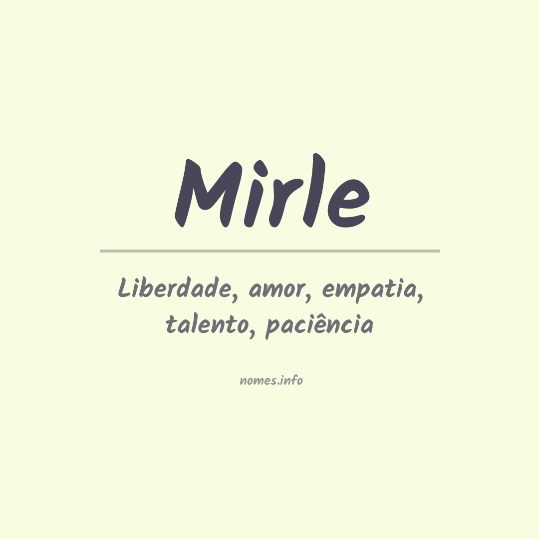 Significado do nome Mirle