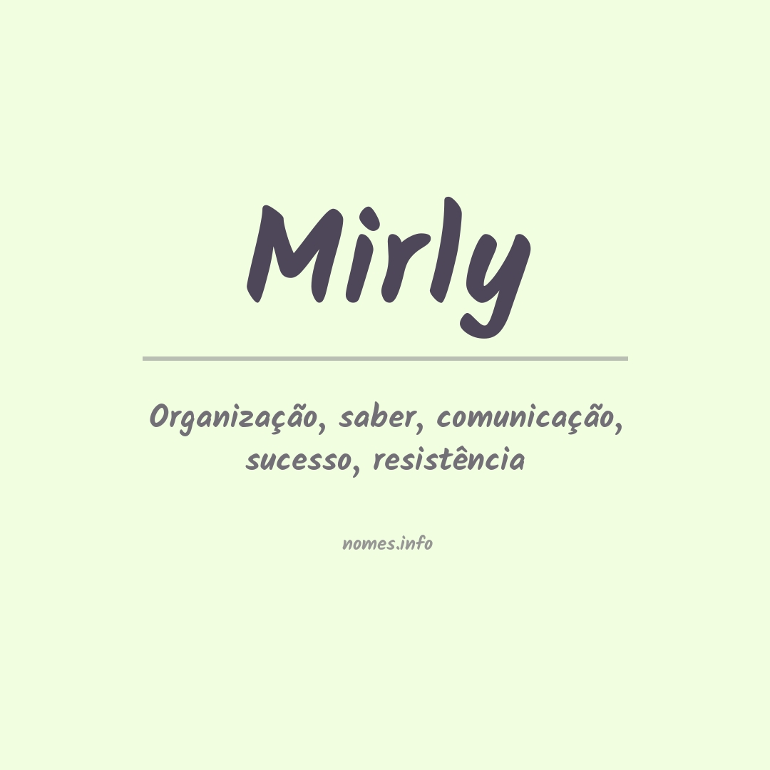 Significado do nome Mirly
