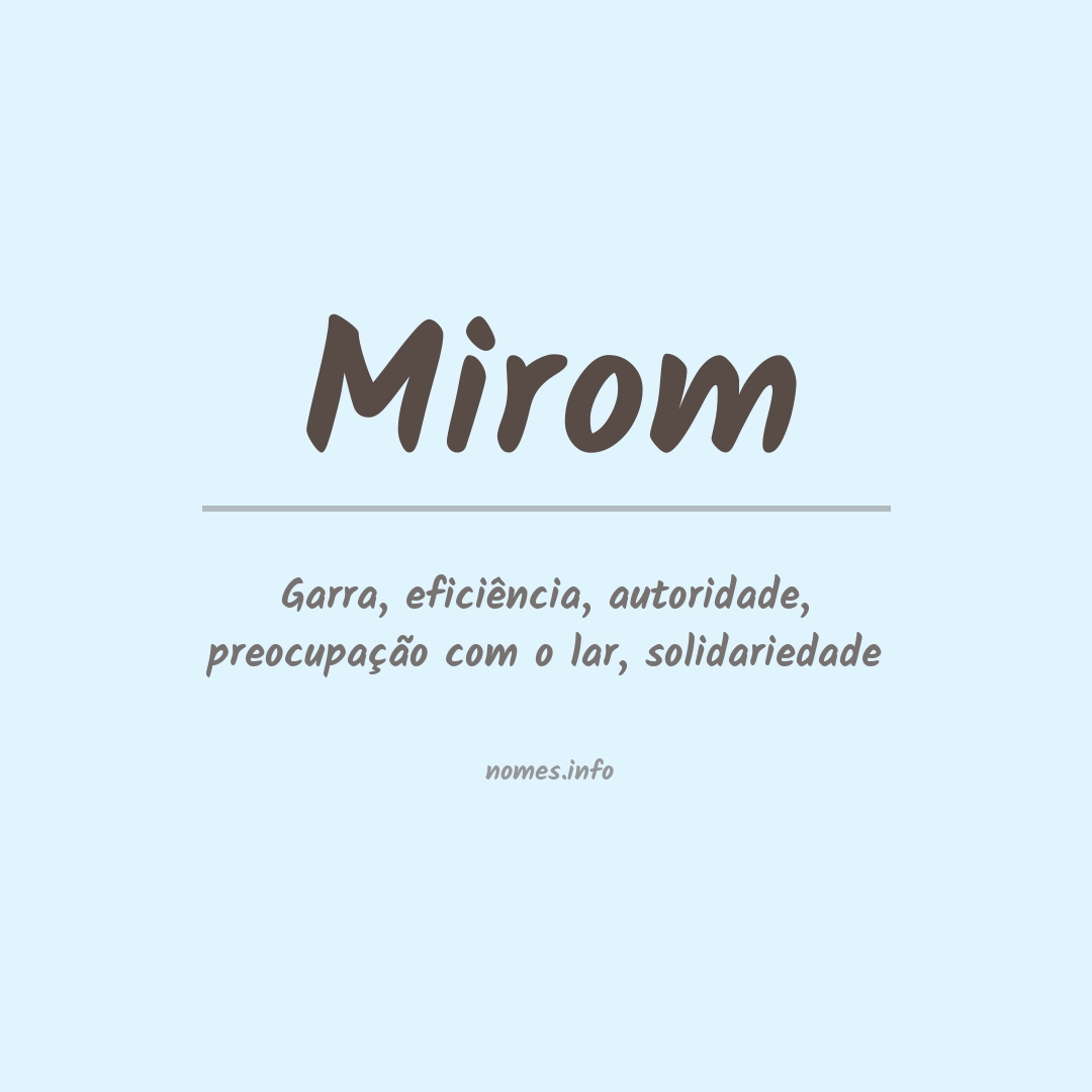 Significado do nome Mirom