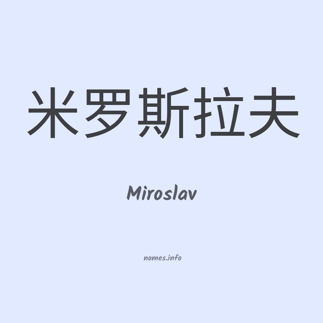 Miroslav em chinês