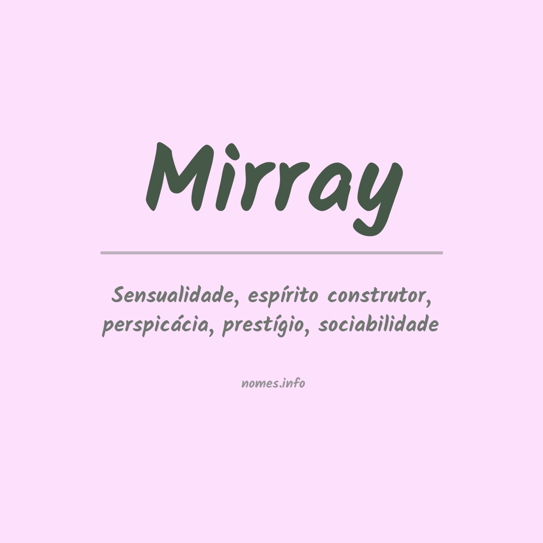 Significado do nome Mirray