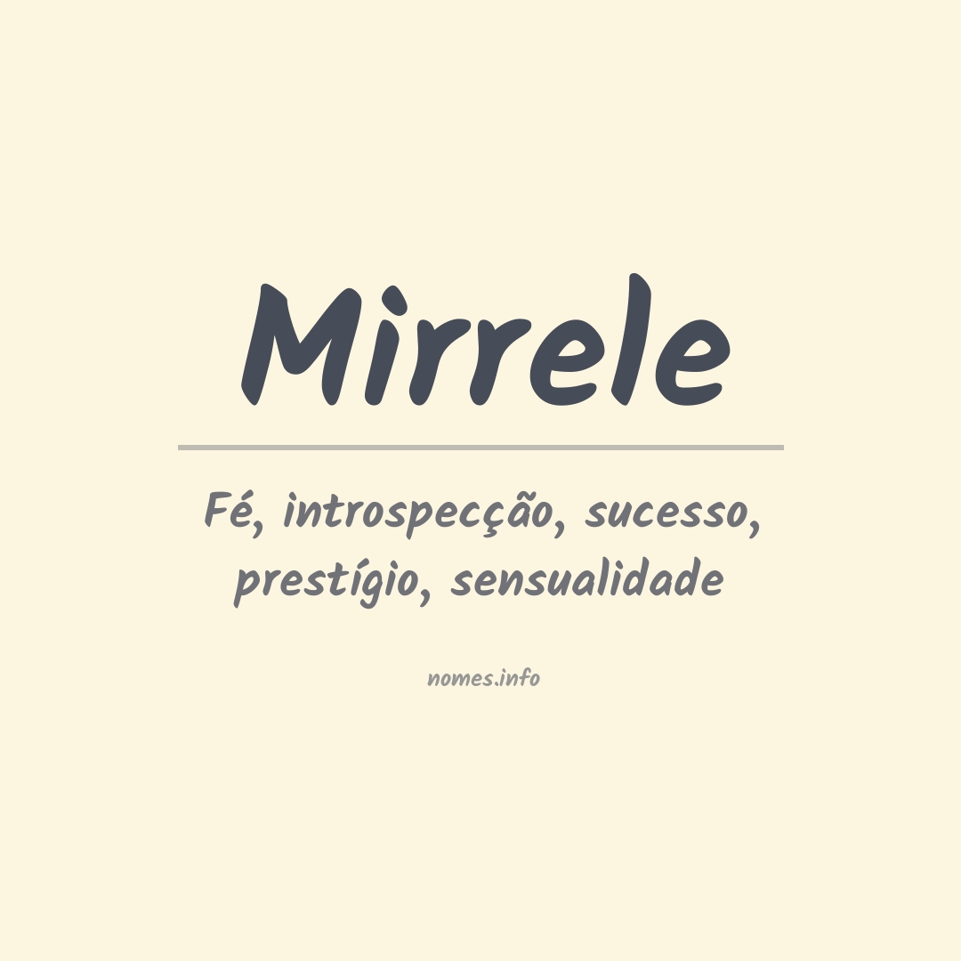 Significado do nome Mirrele