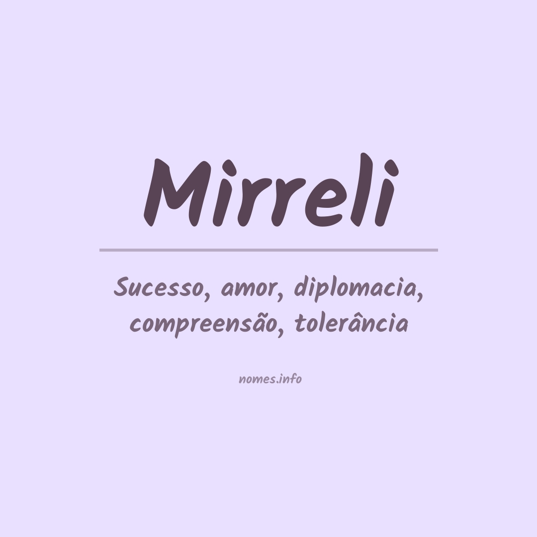 Significado do nome Mirreli