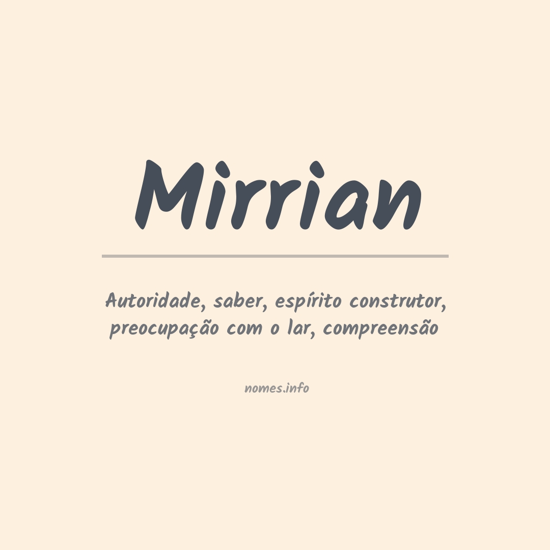 Significado do nome Mirrian