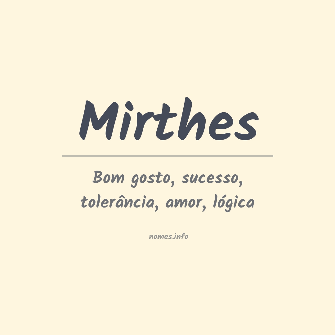 Significado do nome Mirthes
