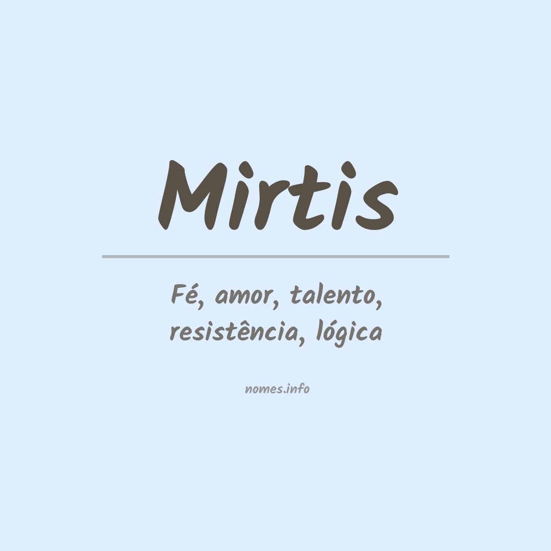 Significado do nome Mirtis