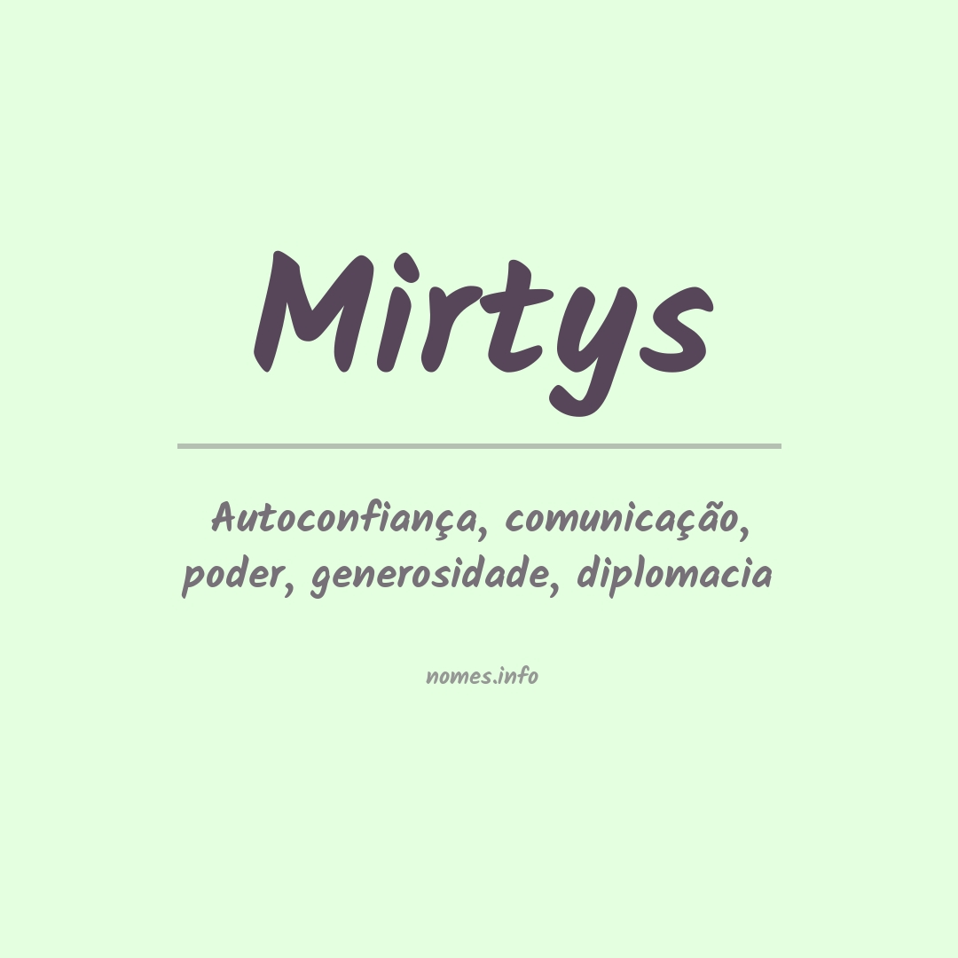 Significado do nome Mirtys