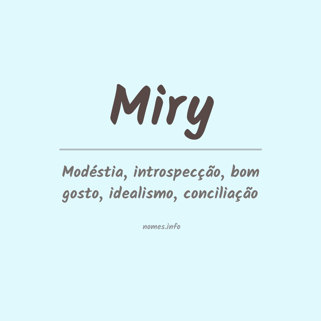 Significado do nome Miry