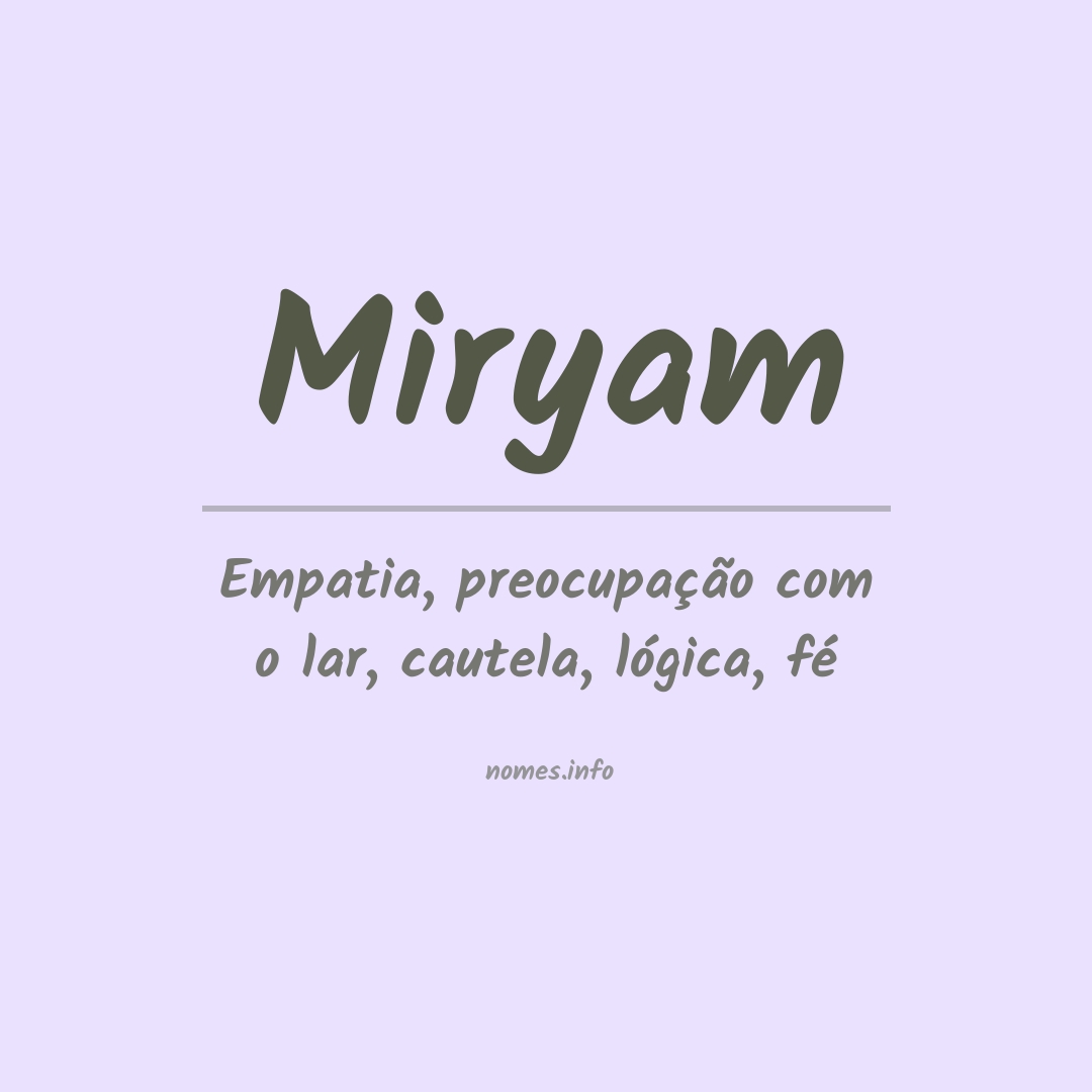 Significado do nome Miryam