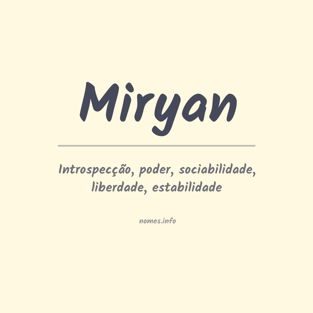 Significado do nome Miryan