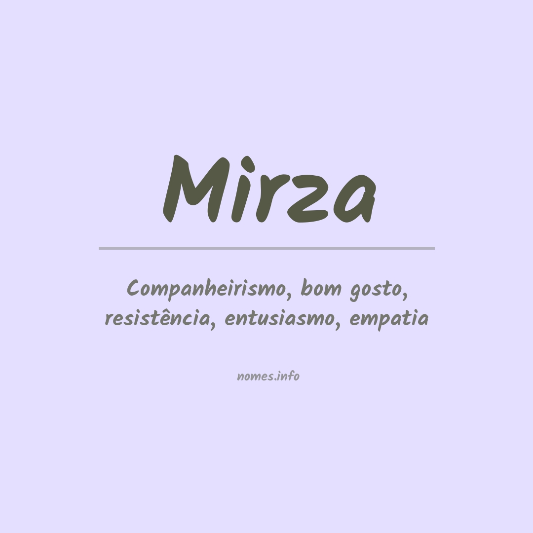 Significado do nome Mirza