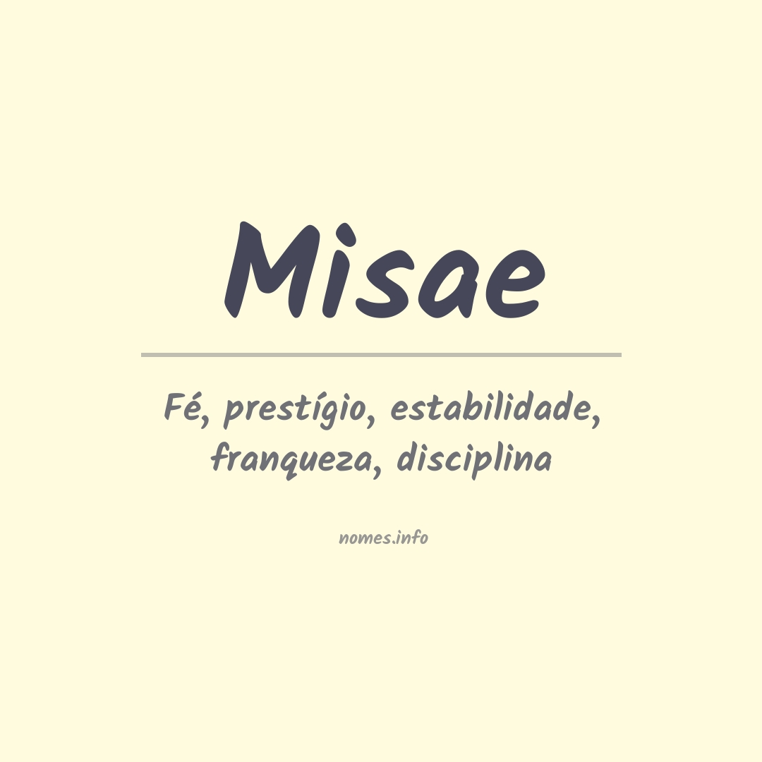 Significado do nome Misae