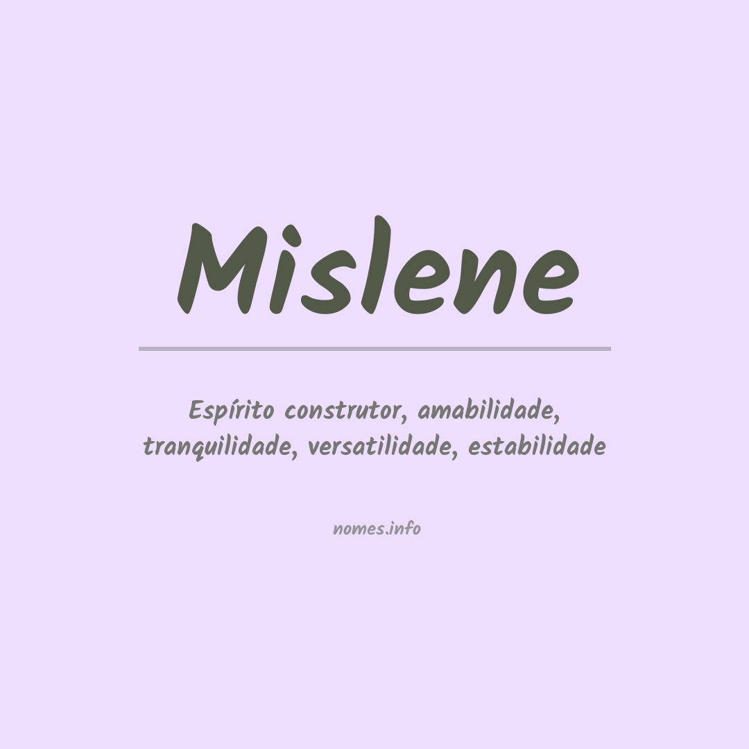 Significado do nome Mislene