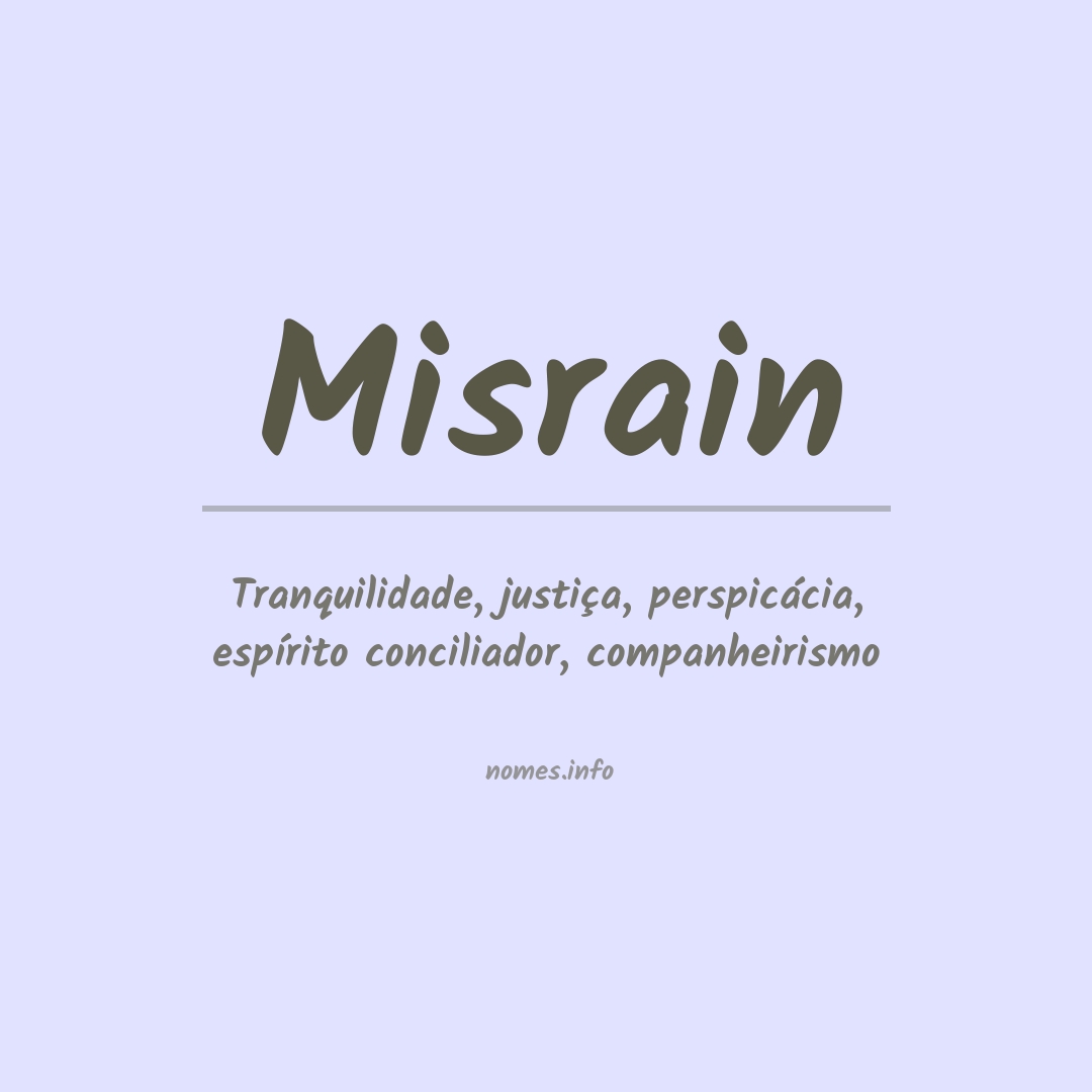 Significado do nome Misrain