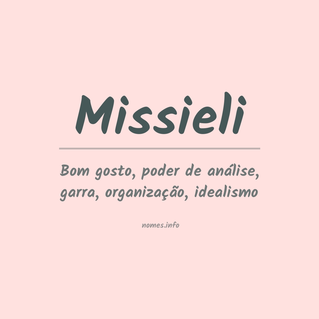 Significado do nome Missieli