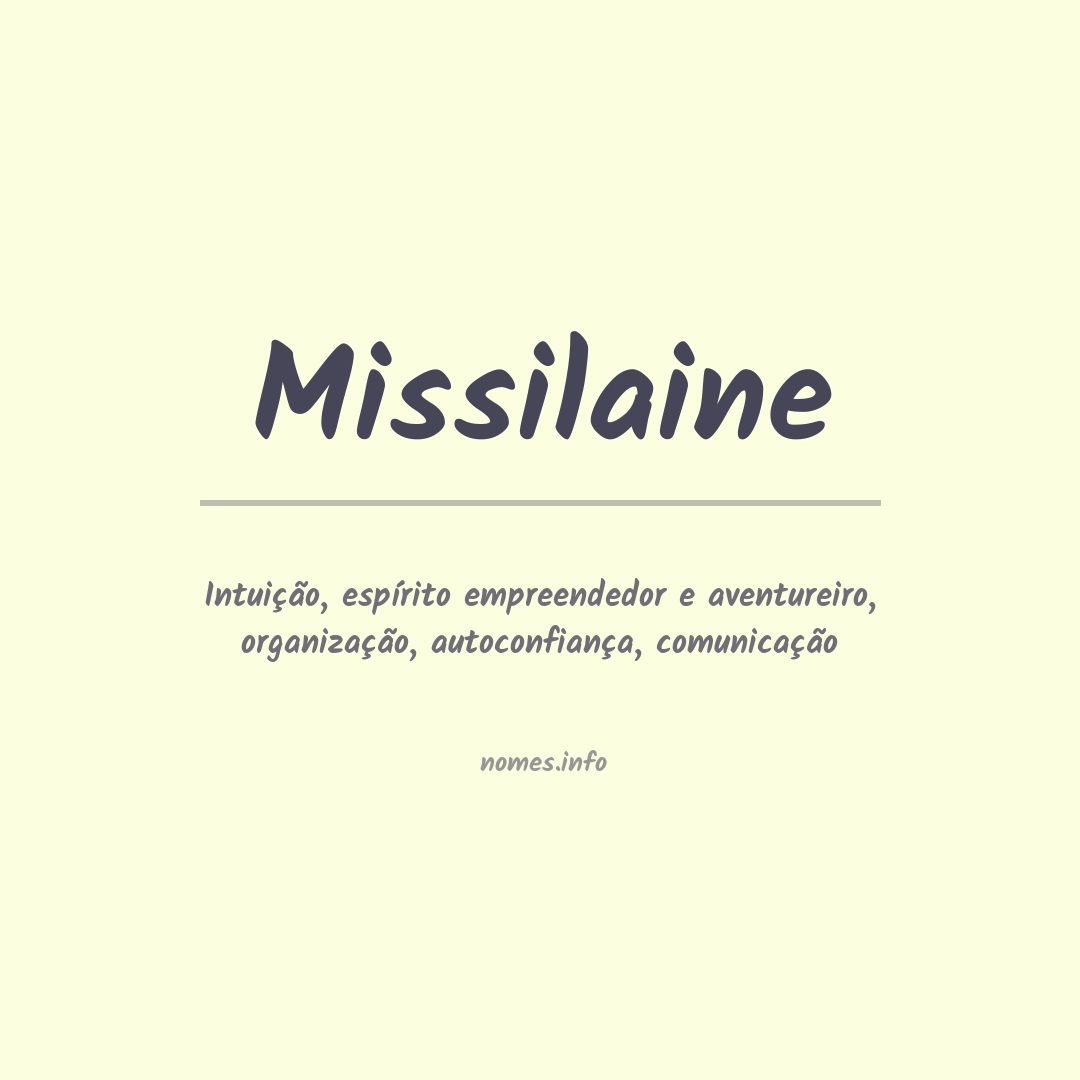 Significado do nome Missilaine