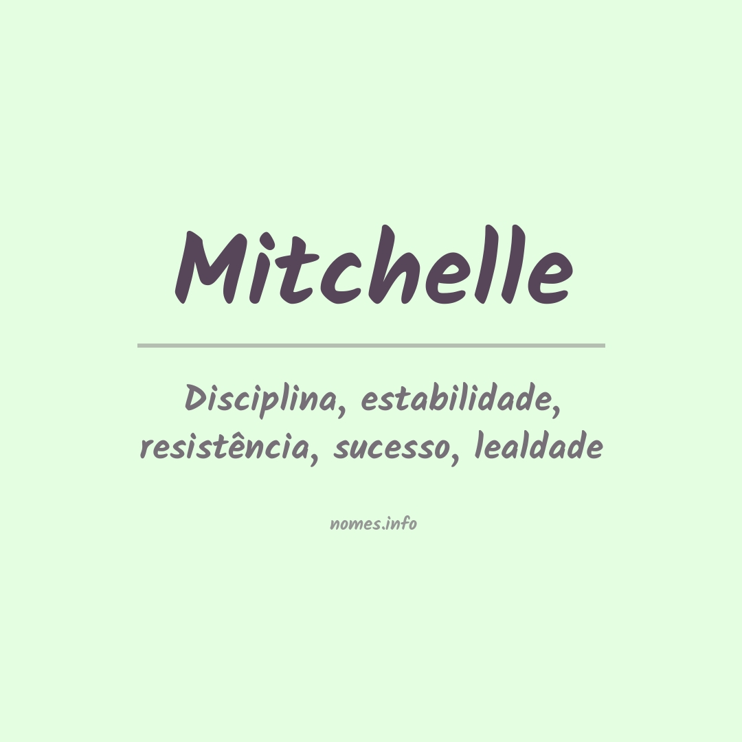 Significado do nome Mitchelle