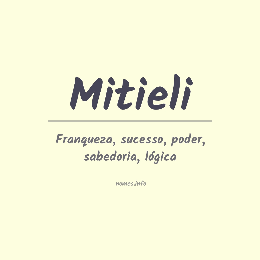 Significado do nome Mitieli