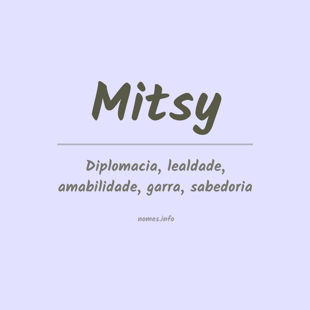 Significado do nome Mitsy