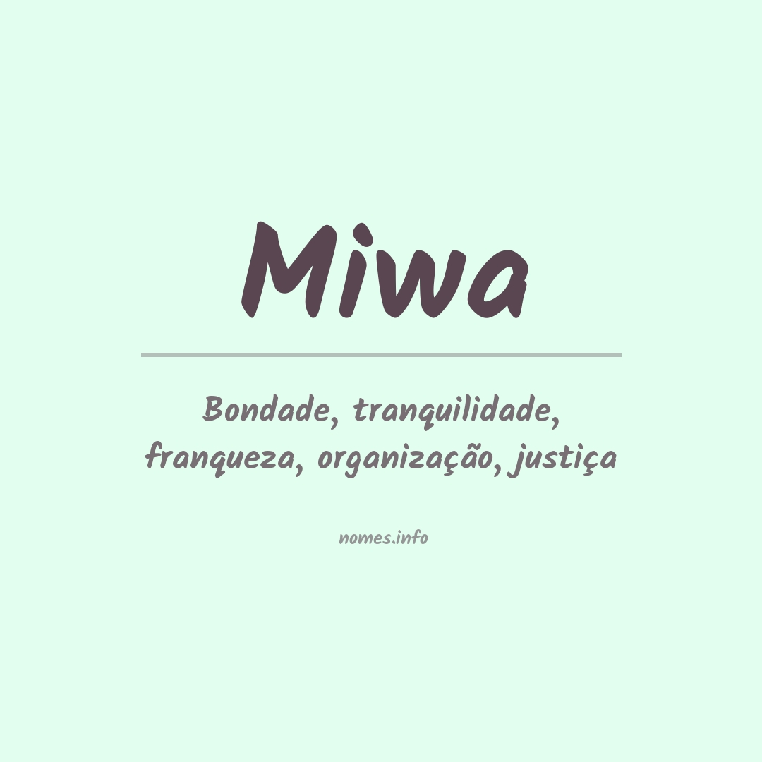 Significado do nome Miwa