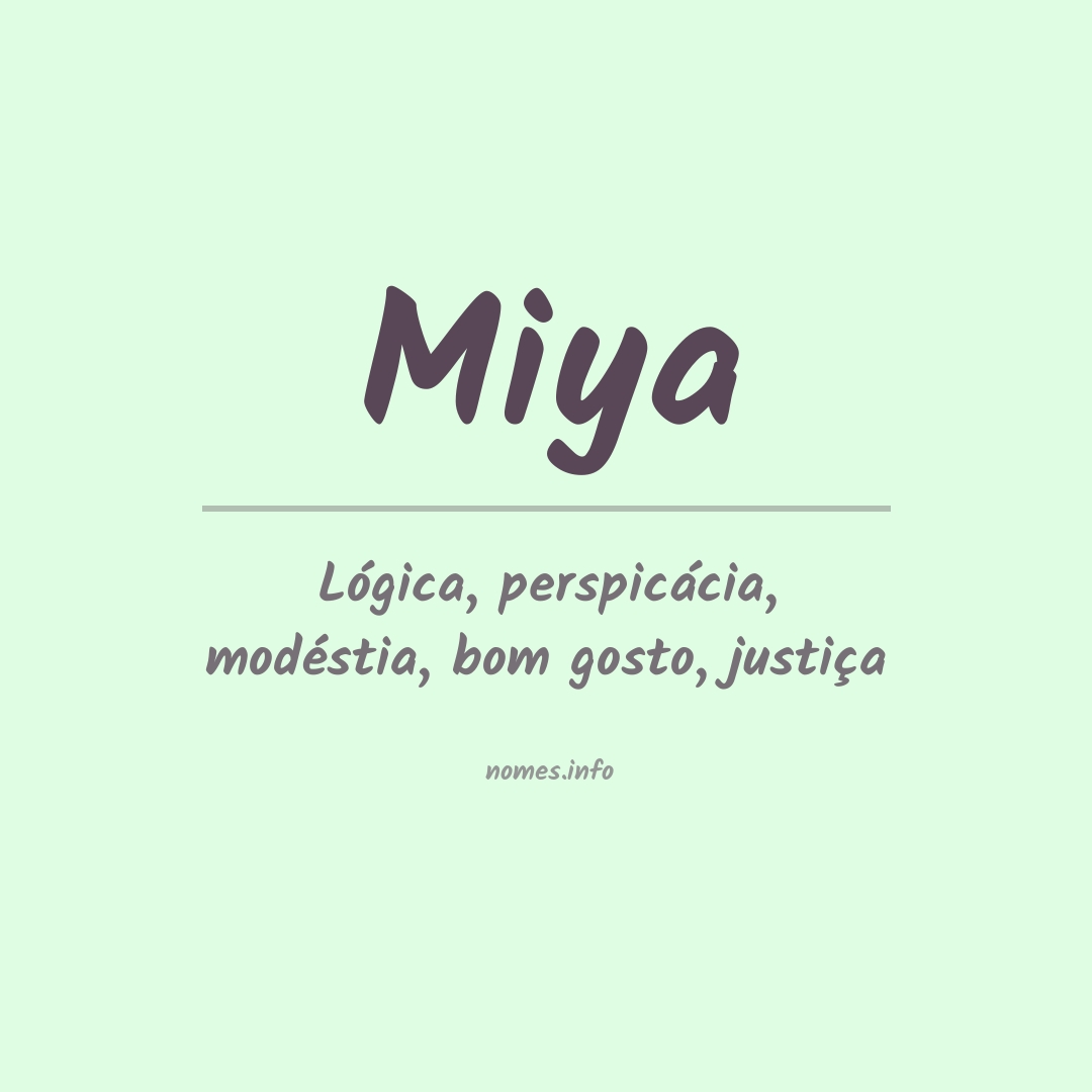 Significado do nome Miya
