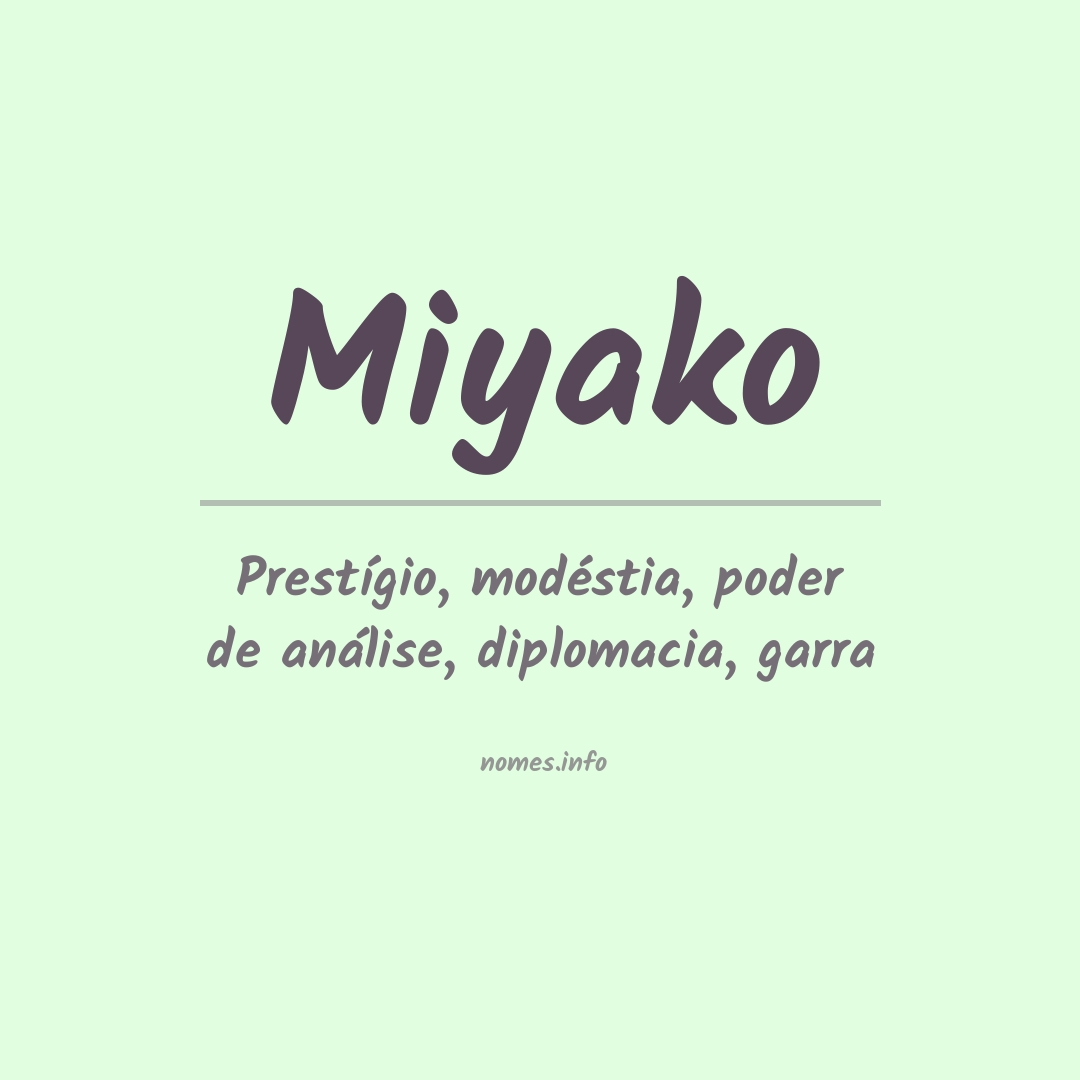Significado do nome Miyako