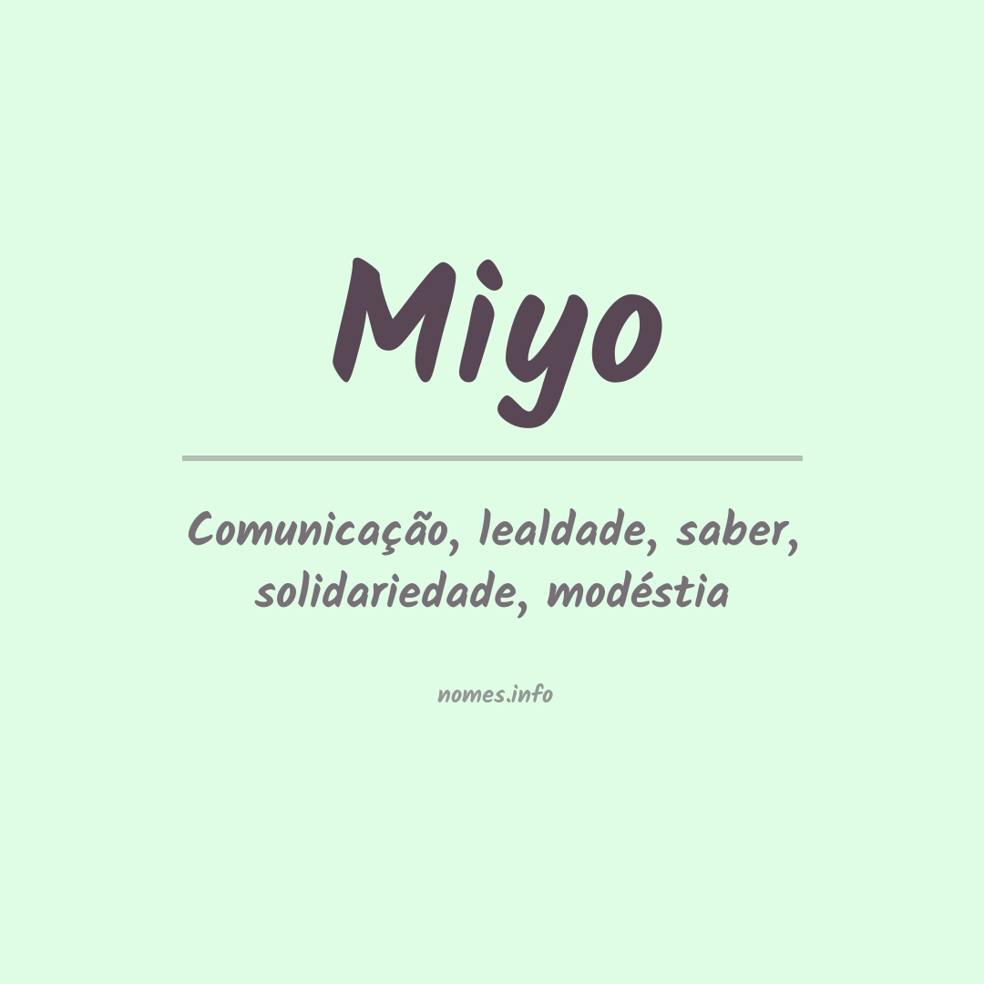 Significado do nome Miyo