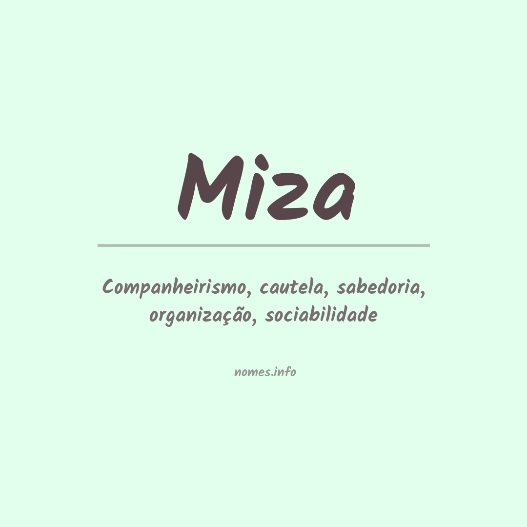 Significado do nome Miza
