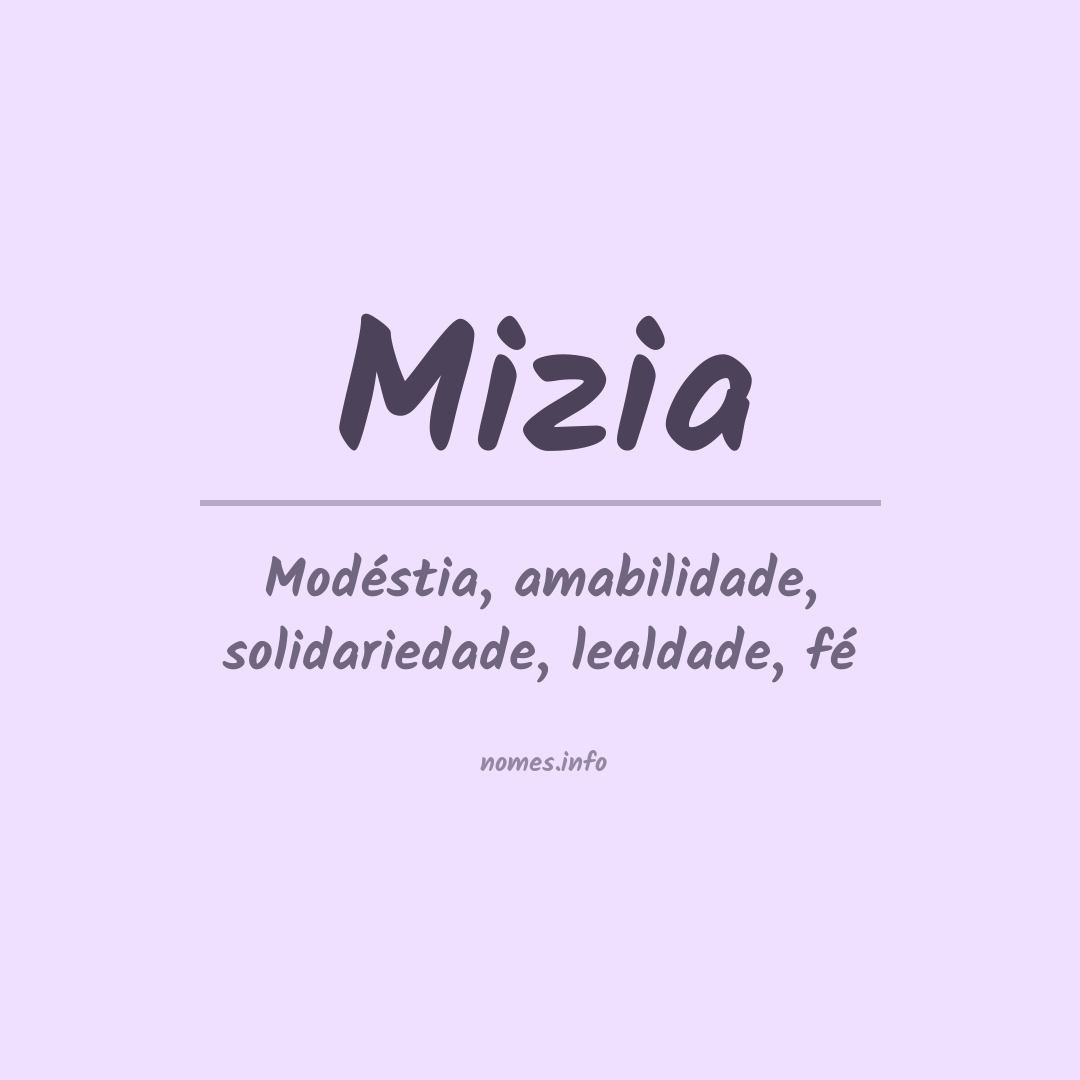 Significado do nome Mizia