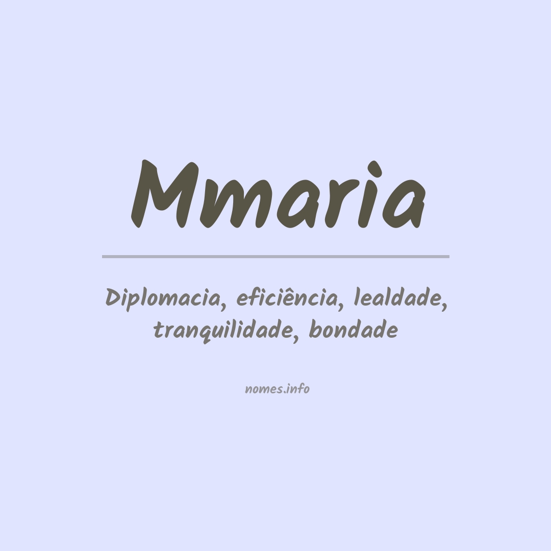 Significado do nome Mmaria