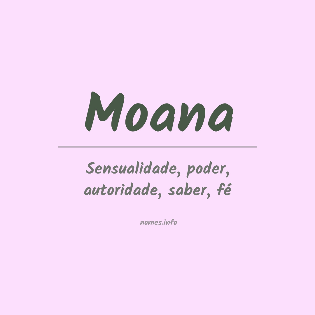 Qual é o significado da palavra Moana?