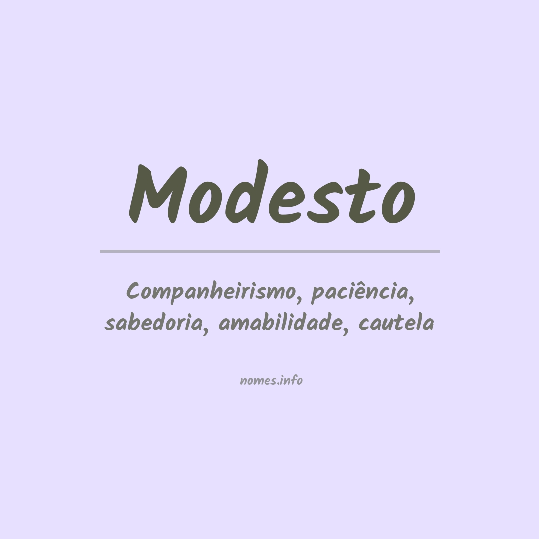 Significado do nome Modesto