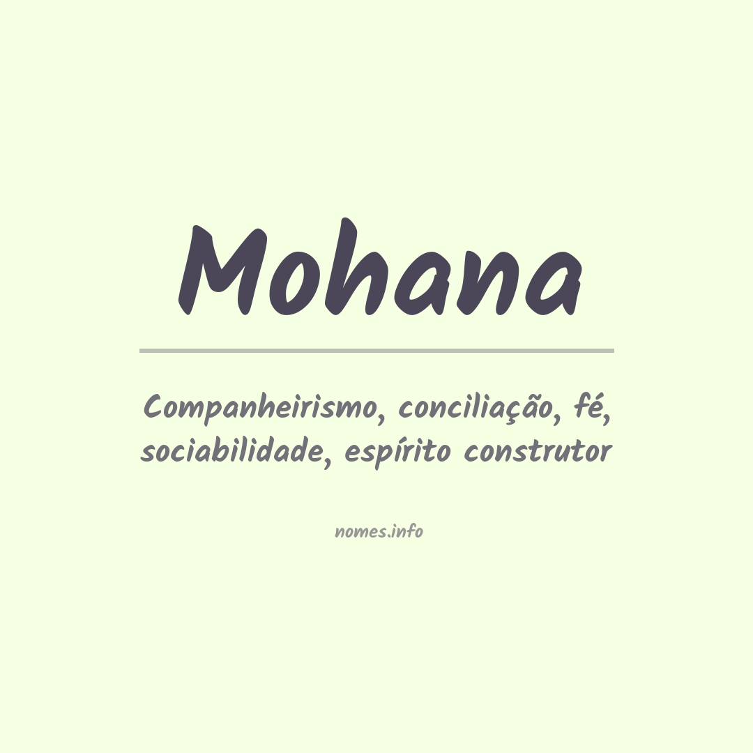 Significado do nome Mohana