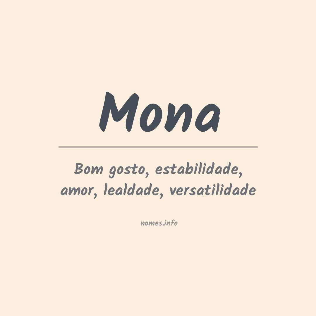 Significado do nome Mona