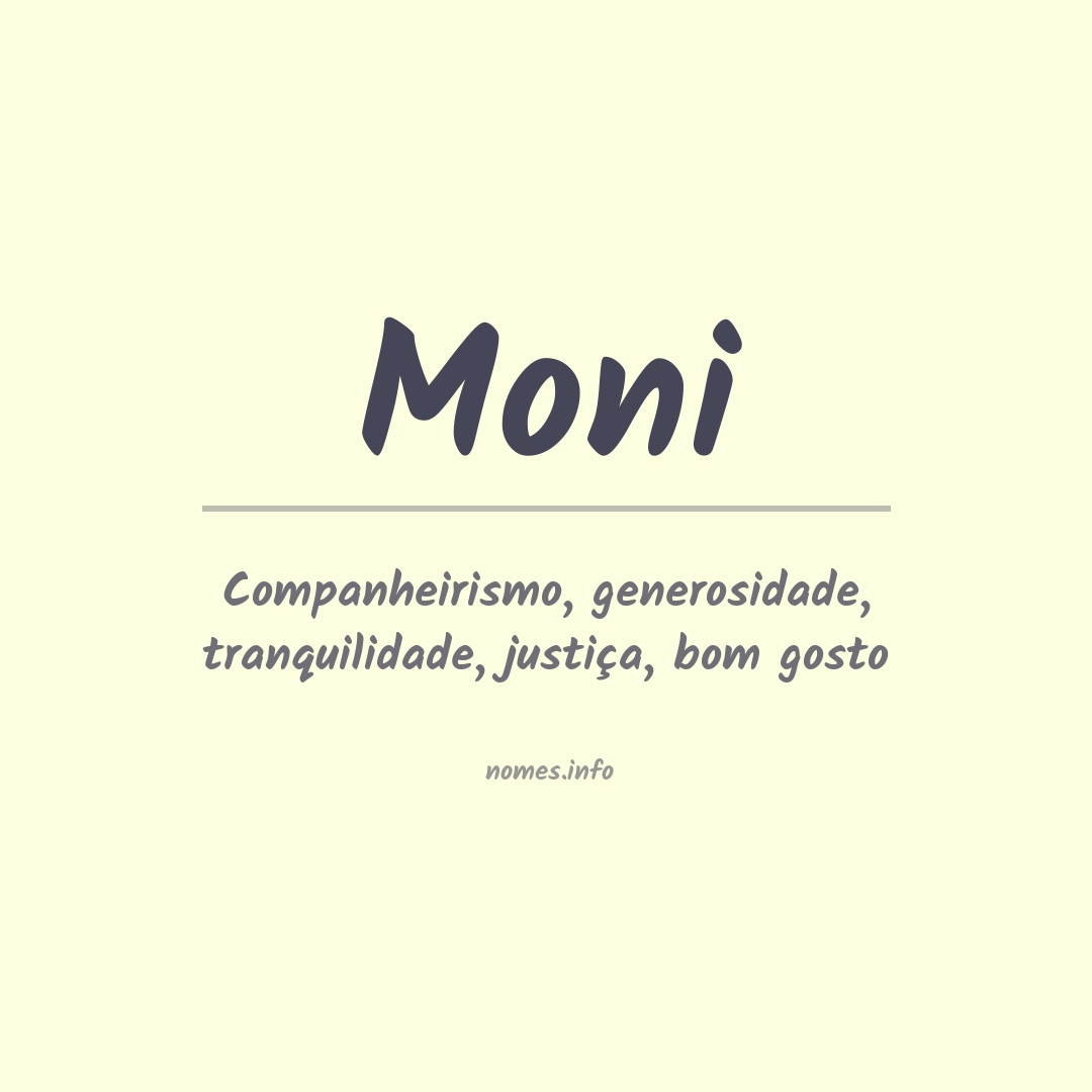 Significado do nome Moni