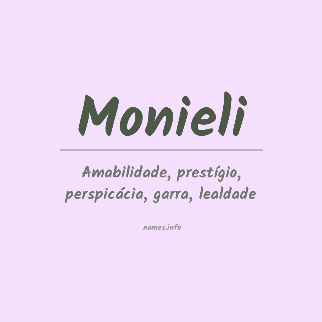 Significado do nome Monieli