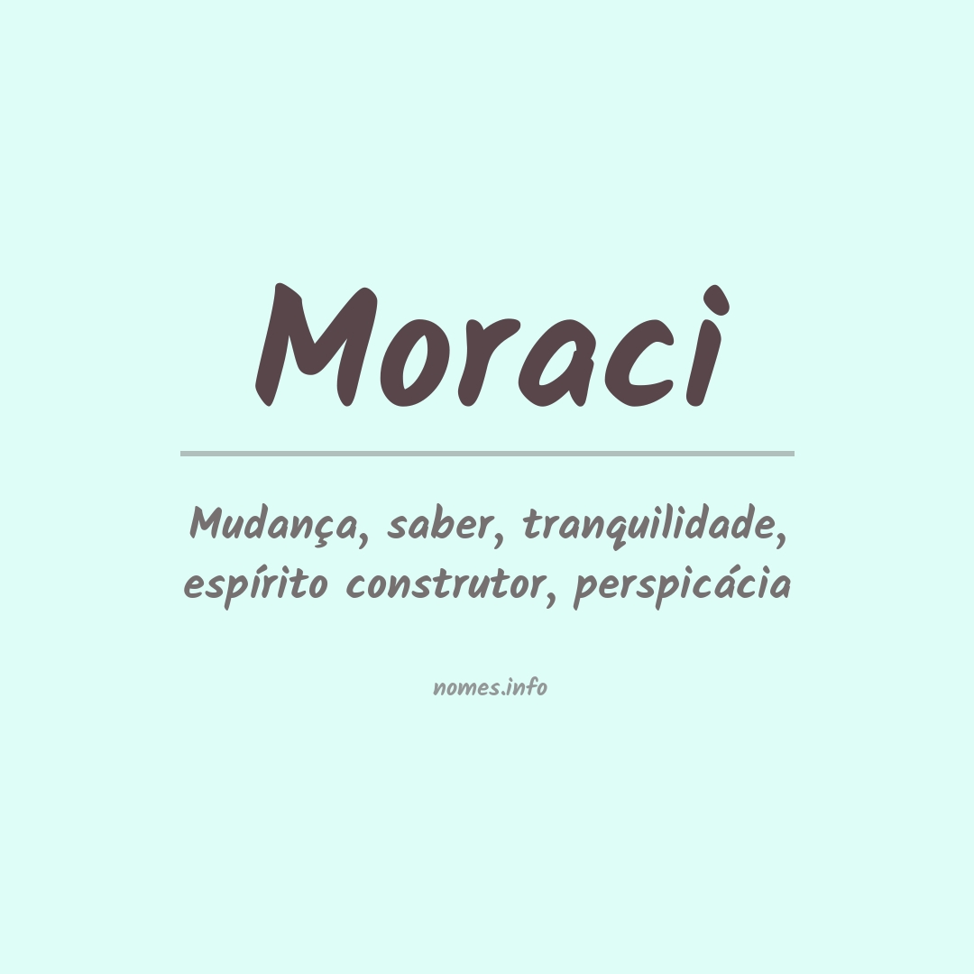 Significado do nome Moraci