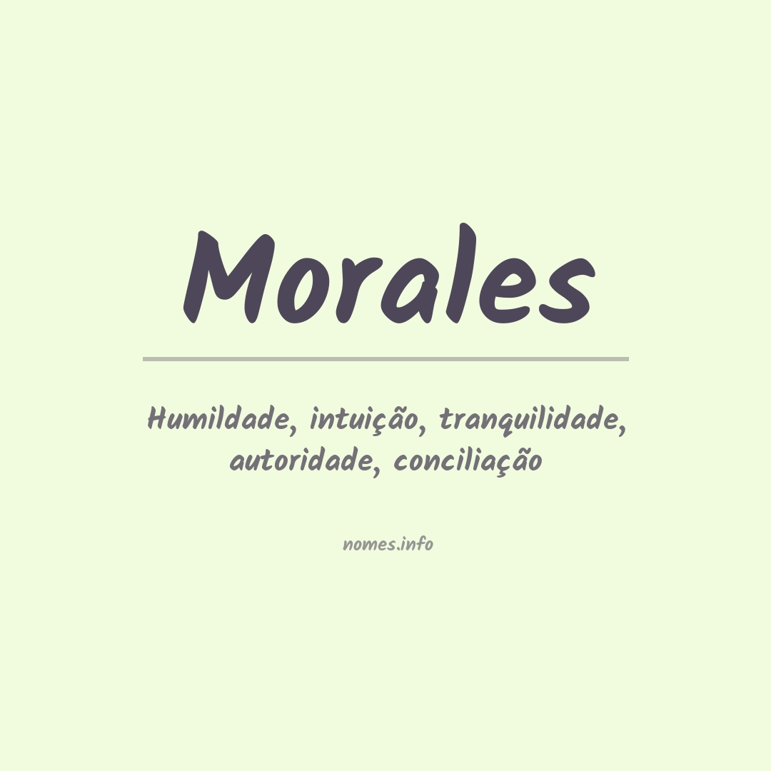 Significado do nome Morales
