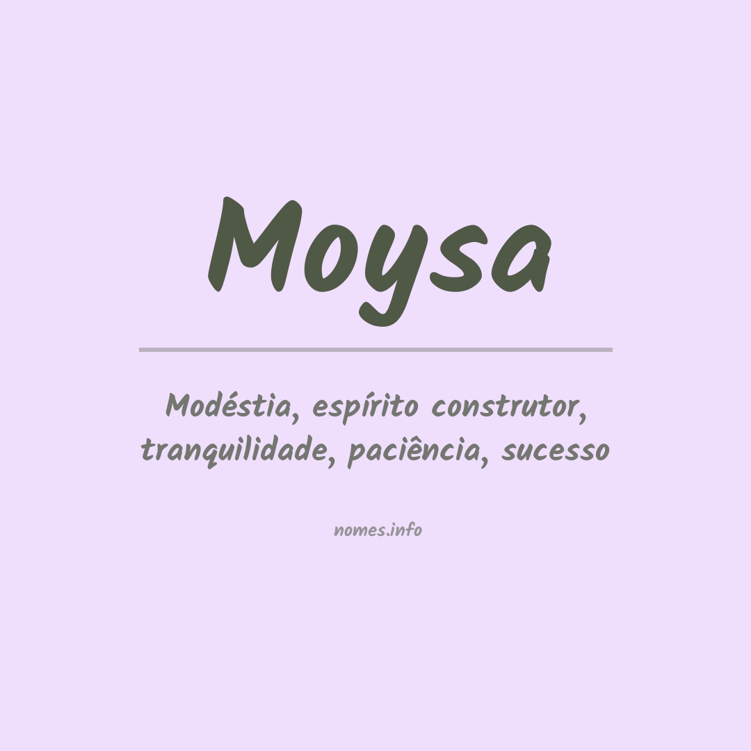 Significado do nome Moysa