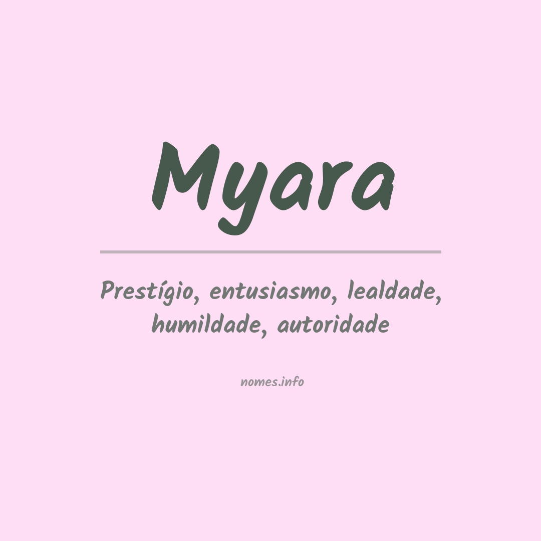 Significado do nome Myara