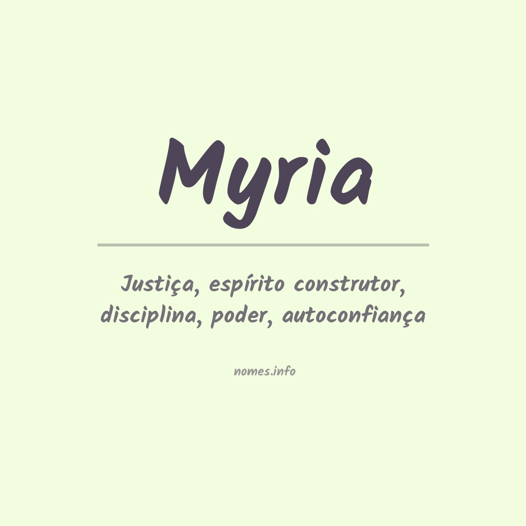 Significado do nome Myria