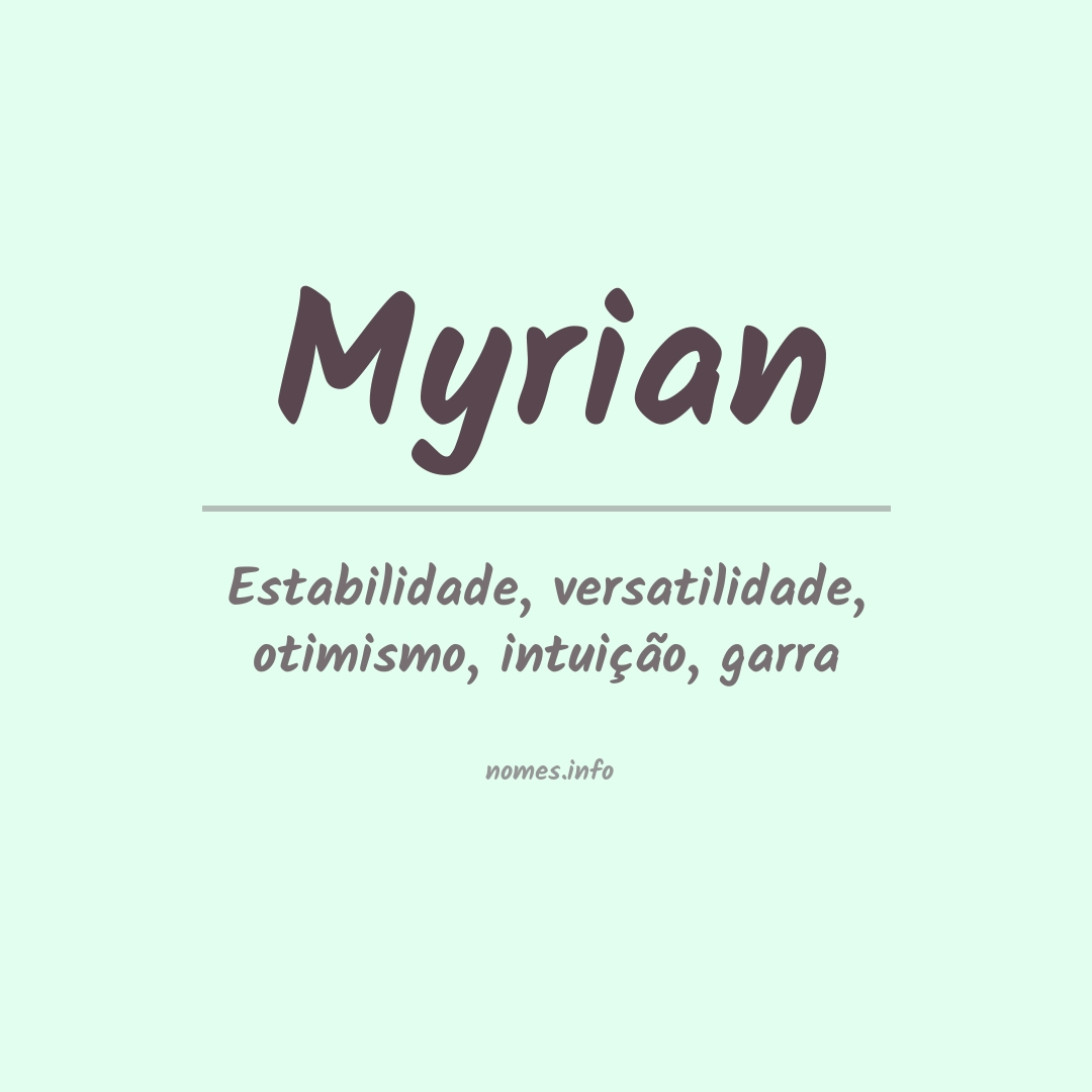 Significado do nome Myrian
