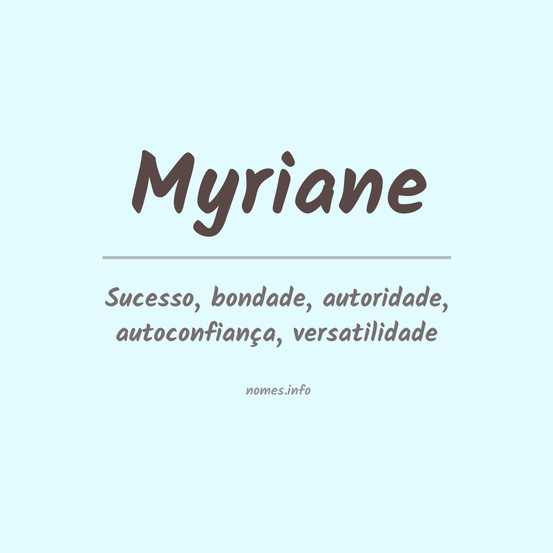 Significado do nome Myriane